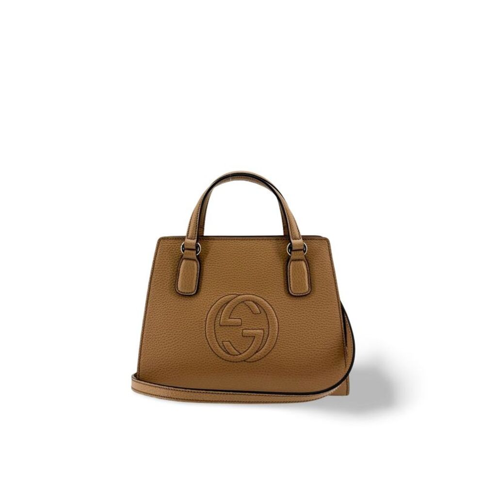 Gucci Interlocking G Small Top Handle Shoulder Bag Brown